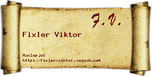 Fixler Viktor névjegykártya